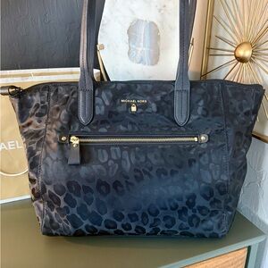 Michael Kors Black Leopard Tote